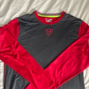 Under Armour Men's Red and Gray Shirt